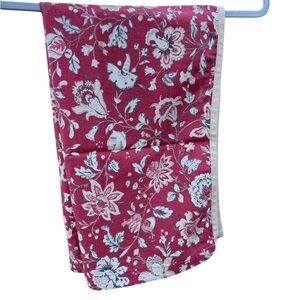 (2) Chaps Floral Red and Beige Window Valances 74 Wide by 17 Deep